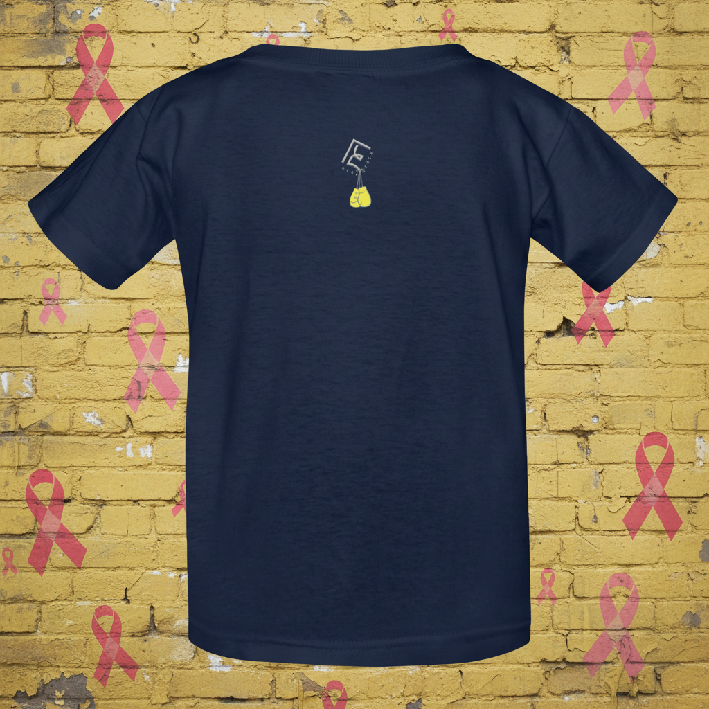 Rare Ether's July Cancer Awareness Branded Youth Cotton Tag-less Tee - navy
