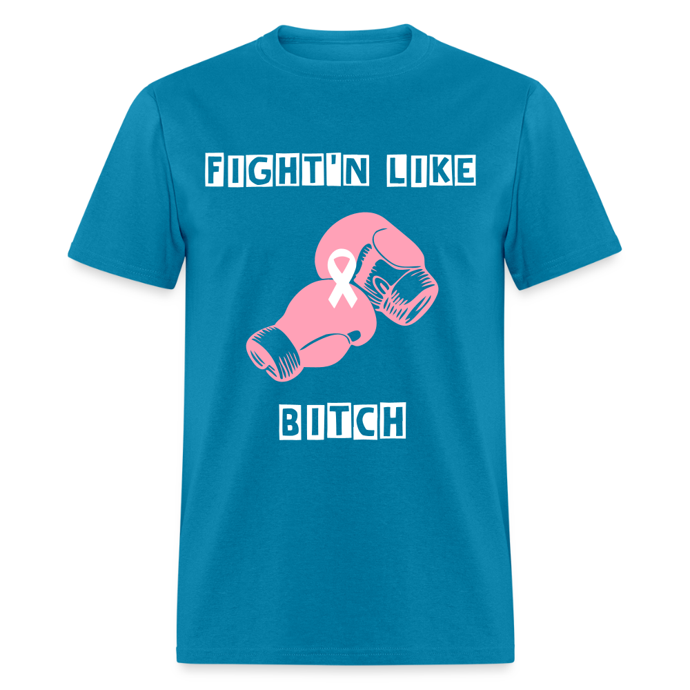 Unisex Rare Ether Fight'n Cancer Branded Classic Cotton Tee - turquoise