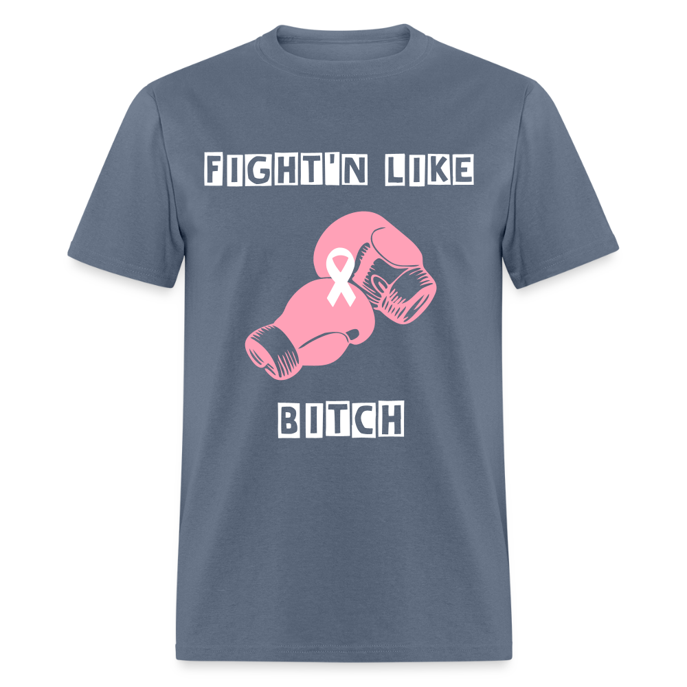 Unisex Rare Ether Fight'n Cancer Branded Classic Cotton Tee - denim