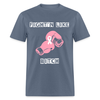 Unisex Rare Ether Fight'n Cancer Branded Classic Cotton Tee - denim