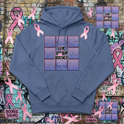 The Boobie Bunch October Awareness Premium Hoodie - stone blue 