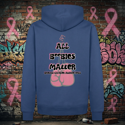 The Boobie Bunch October Awareness Premium Hoodie - stone blue 