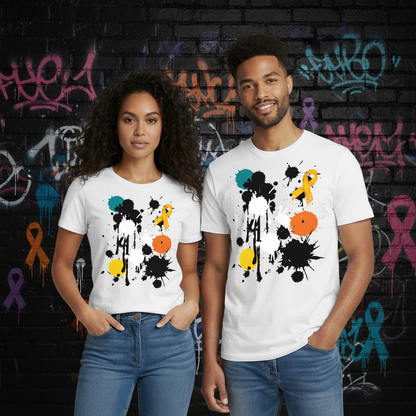 RE Branded Go Amber in August Cancer Awareness Cotton Adult Tee - white