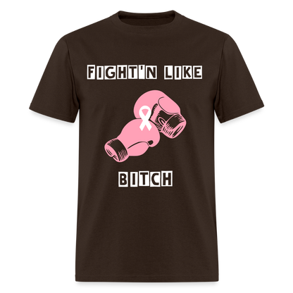 Unisex Rare Ether Fight'n Cancer Branded Classic Cotton Tee - brown
