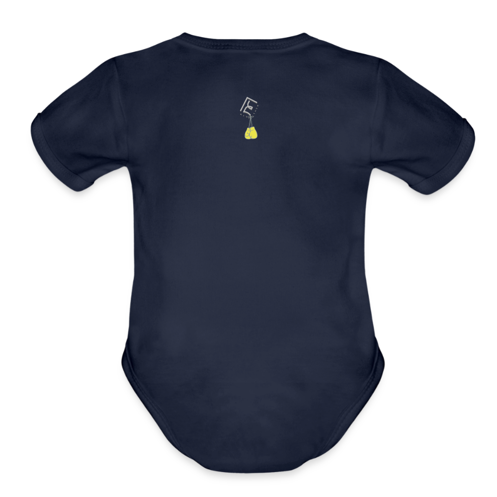 Rare Ether's July Cancer Awareness Branded Organic Short Sleeve Baby Bodysuit - dark navy