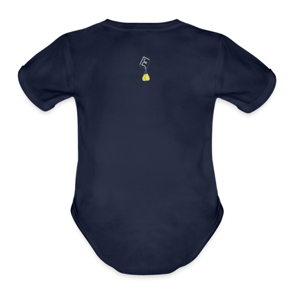 Rare Ether's July Cancer Awareness Branded Organic Short Sleeve Baby Bodysuit - dark navy