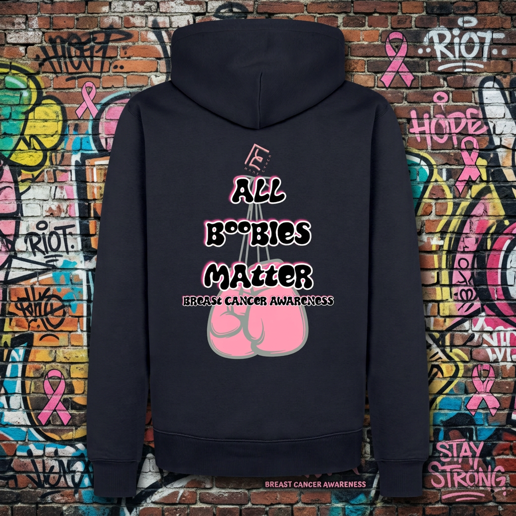 The Boobie Bunch October Awareness Premium Hoodie - navy