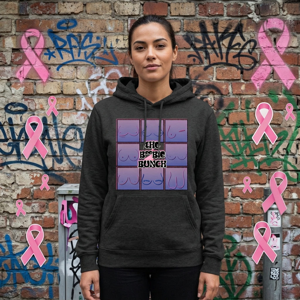 The Boobie Bunch October Awareness Premium Hoodie - heather anthracite