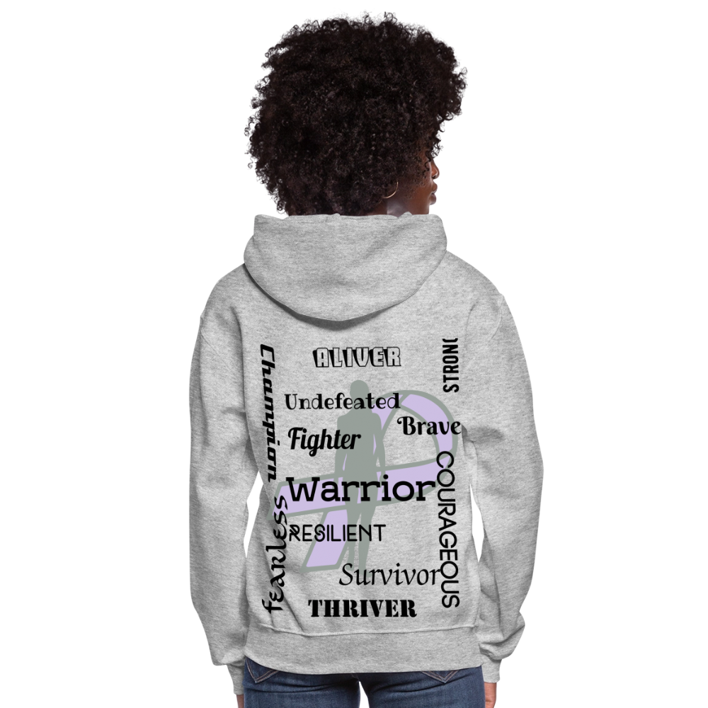 Rare Ether Branded Cancer Awareness Ribbon  Women's Hoodie - heather gray