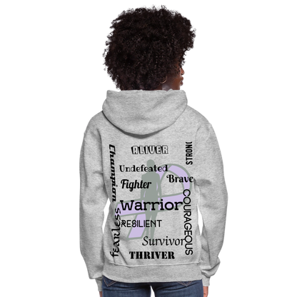 Rare Ether Branded Cancer Awareness Ribbon  Women's Hoodie - heather gray