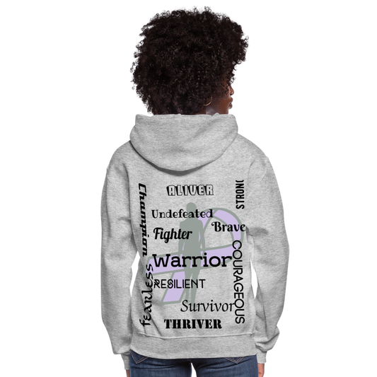 Rare Ether Branded Cancer Awareness Ribbon  Women's Hoodie - heather gray