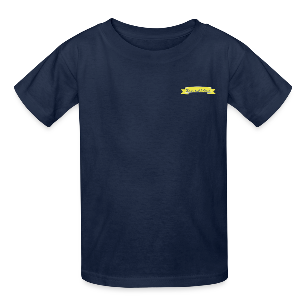 Rare Ether's July Cancer Awareness Branded Youth Cotton Tag-less  Tee - navy