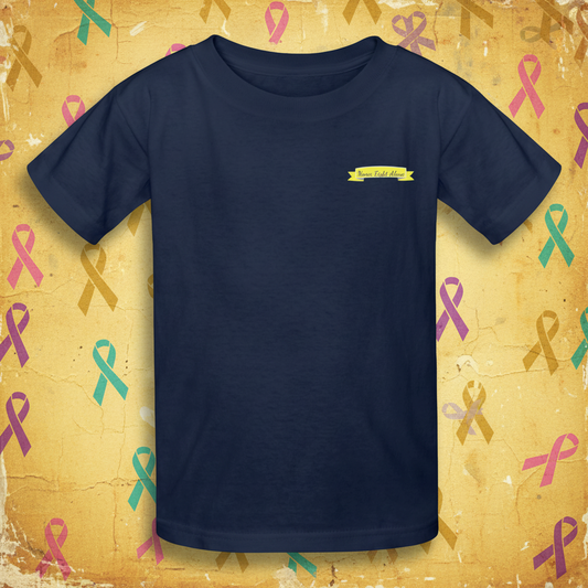 Rare Ether's July Cancer Awareness Branded Youth Cotton Tag-less  Tee - navy