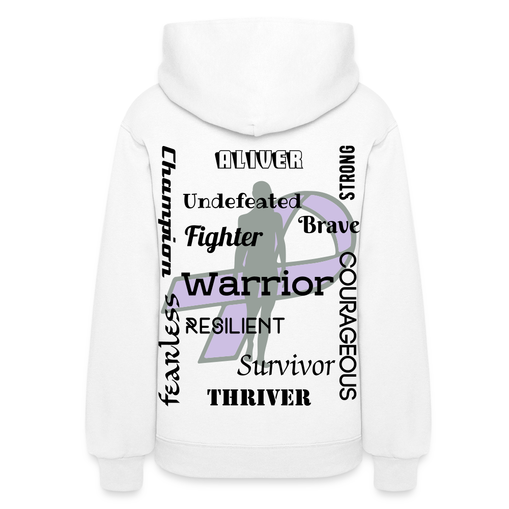 Rare Ether Branded Cancer Awareness Ribbon  Women's Hoodie - white