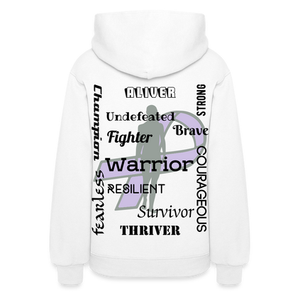 Rare Ether Branded Cancer Awareness Ribbon  Women's Hoodie - white