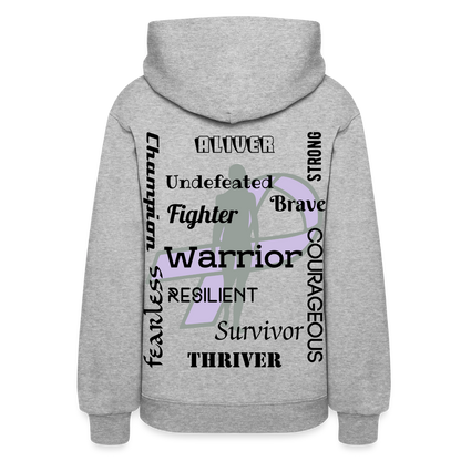 Rare Ether Branded Cancer Awareness Ribbon  Women's Hoodie - heather gray