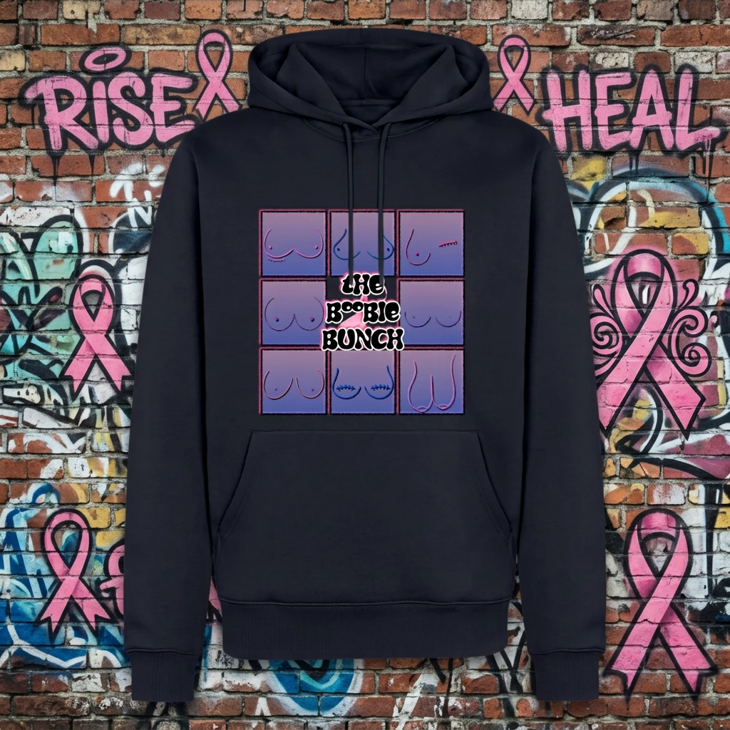 The Boobie Bunch October Awareness Premium Hoodie - navy
