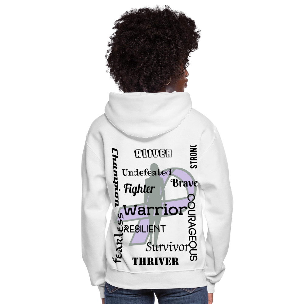 Rare Ether Branded Cancer Awareness Ribbon  Women's Hoodie - white