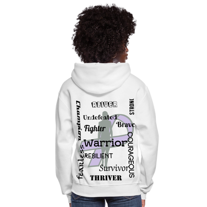 Rare Ether Branded Cancer Awareness Ribbon  Women's Hoodie - white