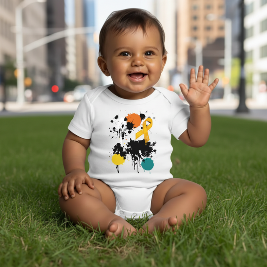 Organic Short Sleeve Baby Bodysuit - white